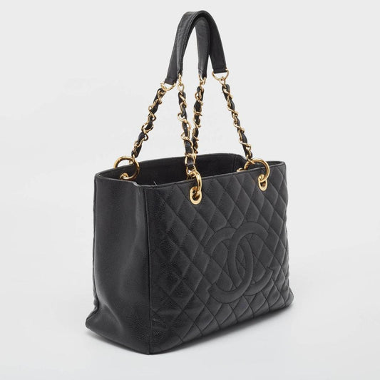 Chanel  Quilted Caviar Leather Gst Shopper Tote