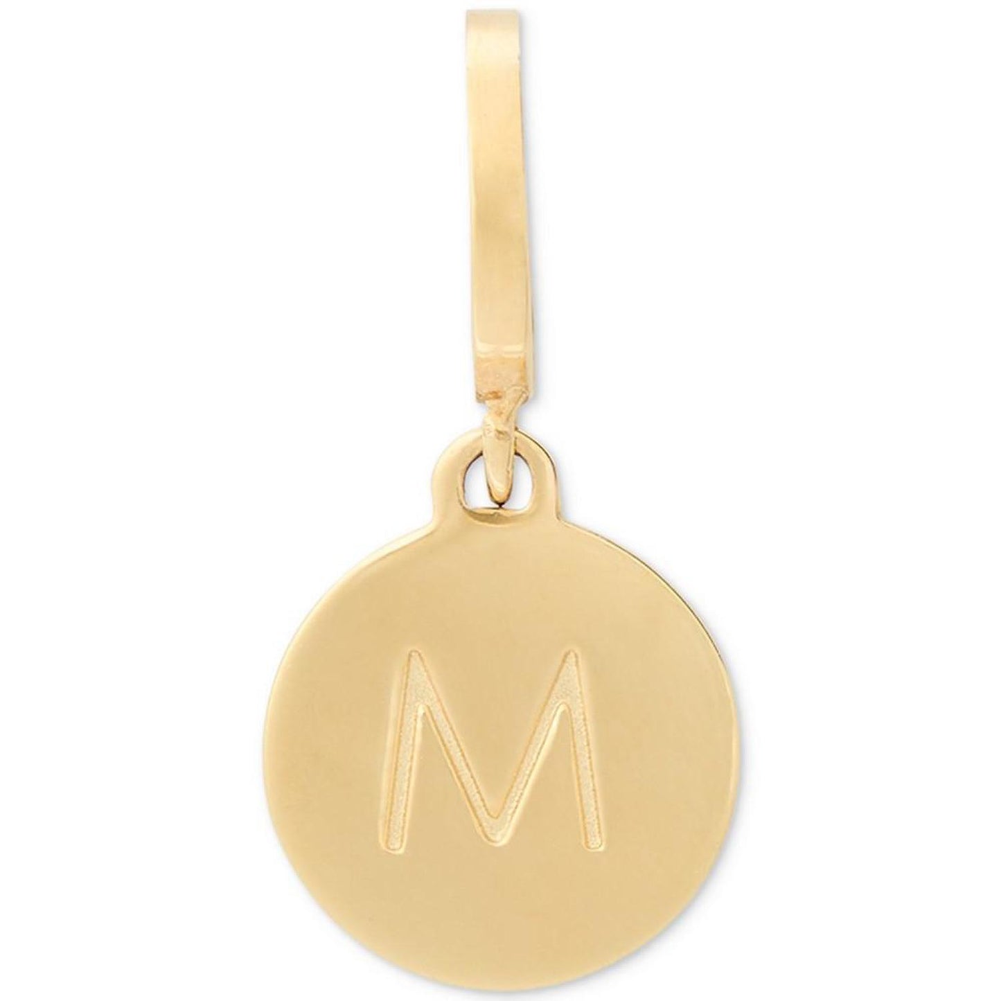 Gold-Tone Initial Polished Disc Charm Pendant