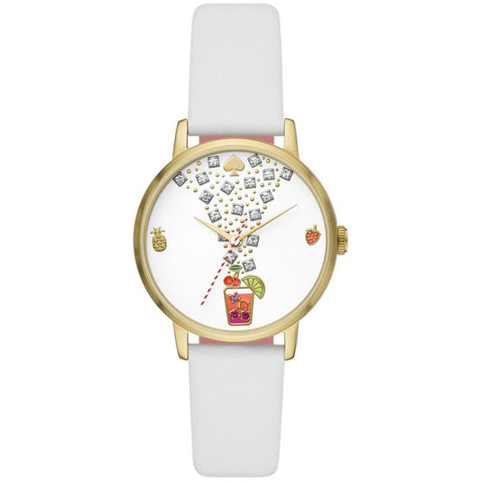 Women's Metro White Leather Watch 34mm