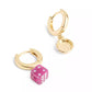 Faux Stone Vintage Charms Signature Bottle Cap Dice Mismatch Huggie Earrings