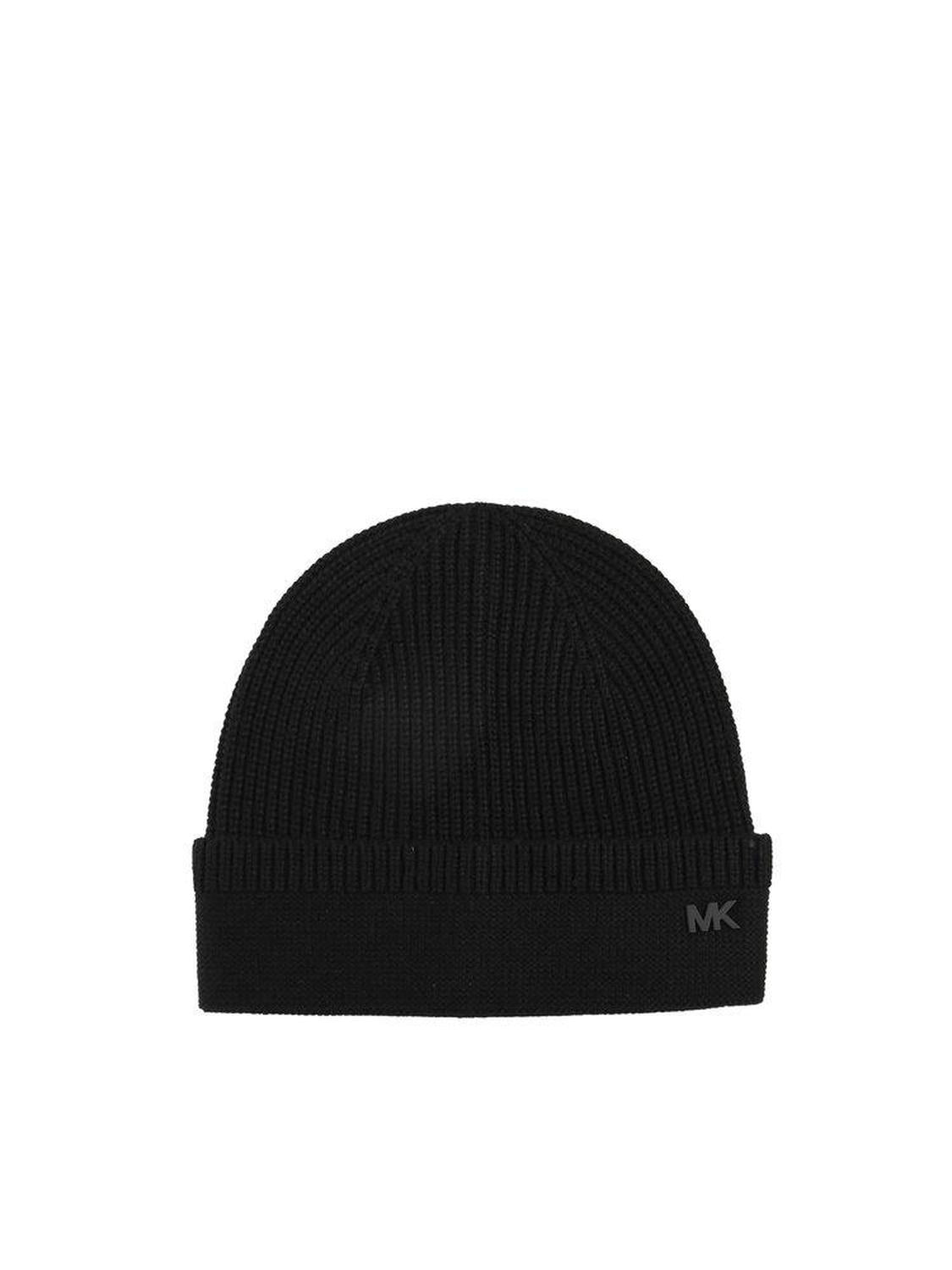 Michael Kors Logo Plaque Ribbed Beanie