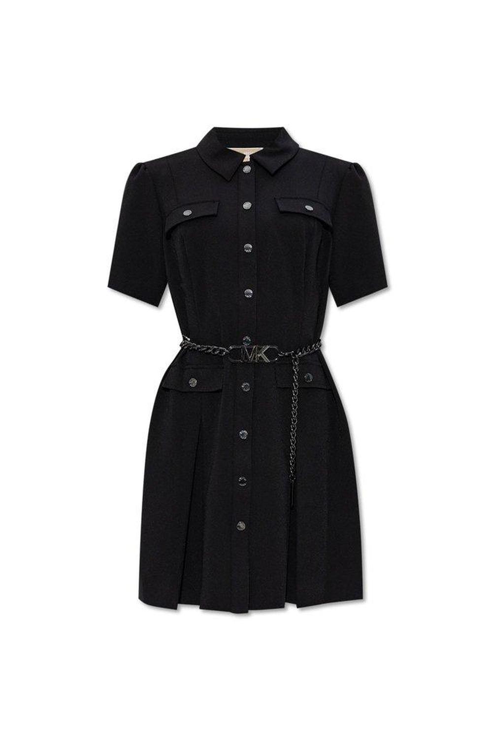 Michael Michael Kors Stretch Crepe Belted Shirtdress