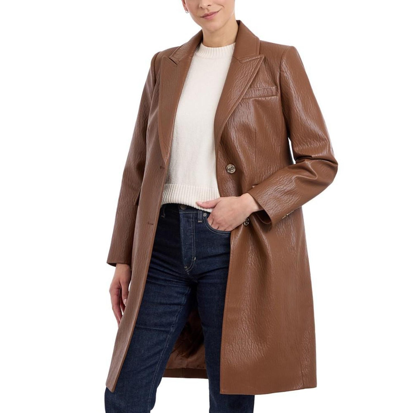 Women's Textured Faux-Leather Jacket