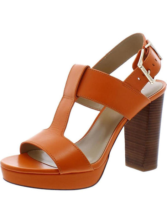 Womens Leather Round toe Block Heel