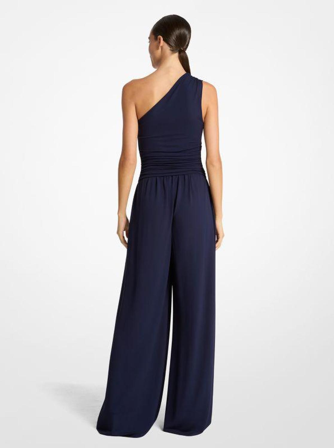 Stretch Matte Jersey One-Shoulder Jumpsuit