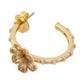 Gold-Tone Fleurette Small Hoop Earrings, 1"