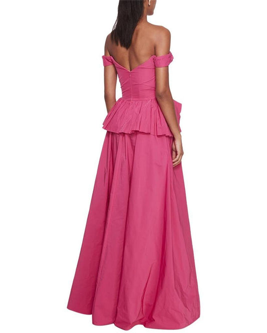 Marchesa Notte Off-Shoulder Taffeta Ballgown