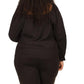 Plus Size Long Sleeve Puff Sleeve Ruched Top