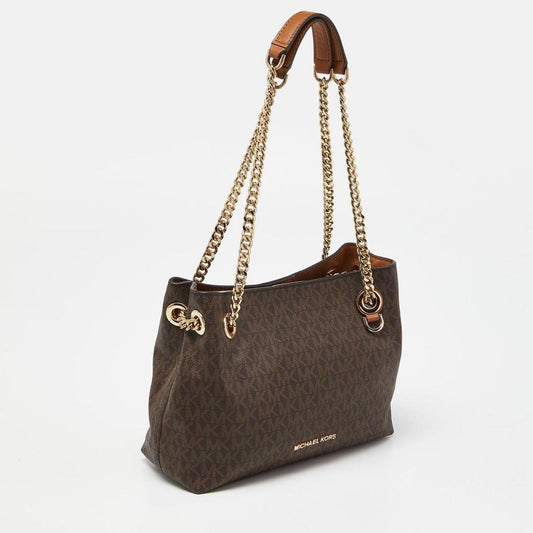 Michael Kors Signature Coated Canvas Jet Set Chain Bag