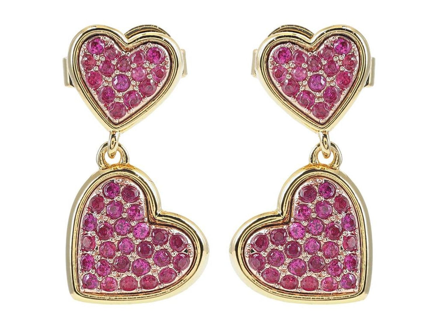 Heart Pave Drop Earrings