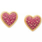 Cubic Zirconia Pavé Heart Stud Earrings