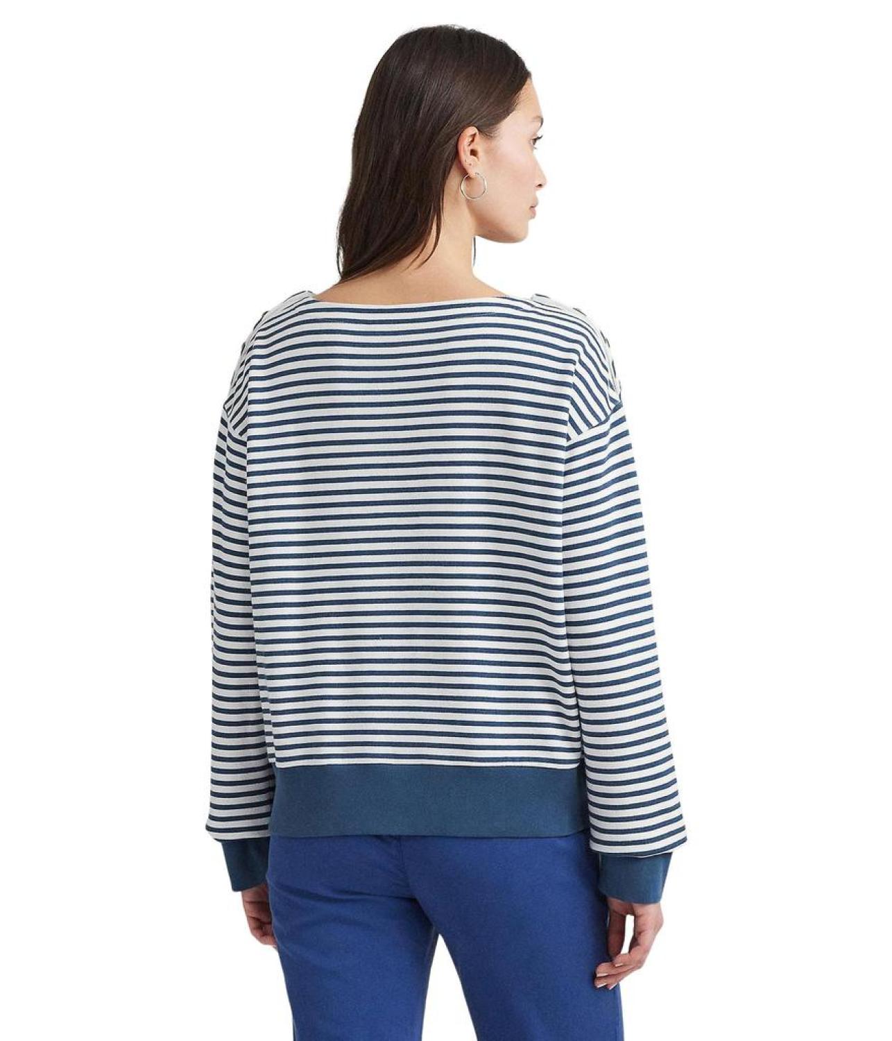 Logo Striped French Terry Top