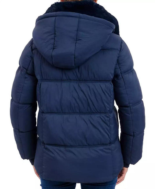 Women's Faux-Fur-Collar Hooded Puffer Coat, Created for Macy's