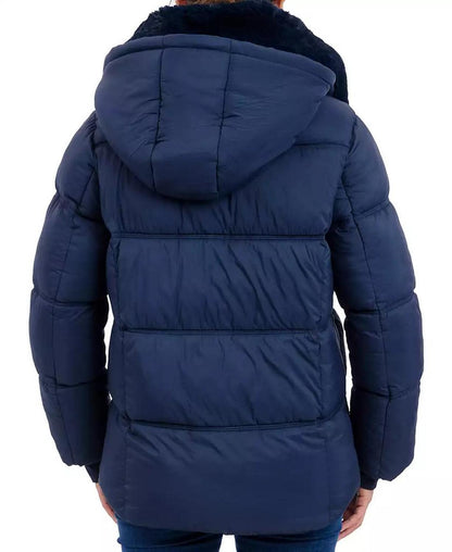 Women's Faux-Fur-Collar Hooded Puffer Coat, Created for Macy's