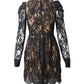 Michael Michael Kors Lace Mini Dress in Black Cotton