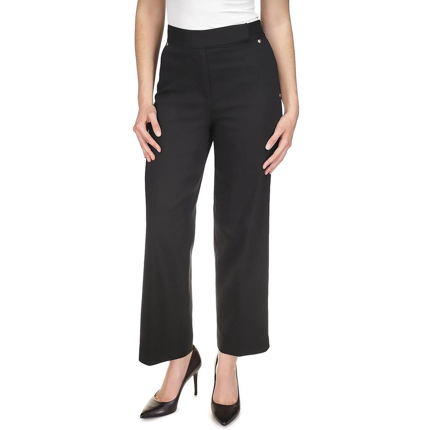 Womens Ankle Casual Straight Leg Pants