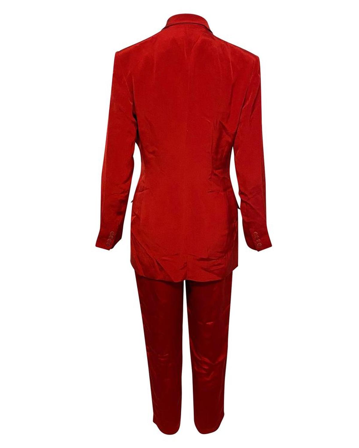 Ralph Lauren Single-breasted Pantsuit in Red Silk