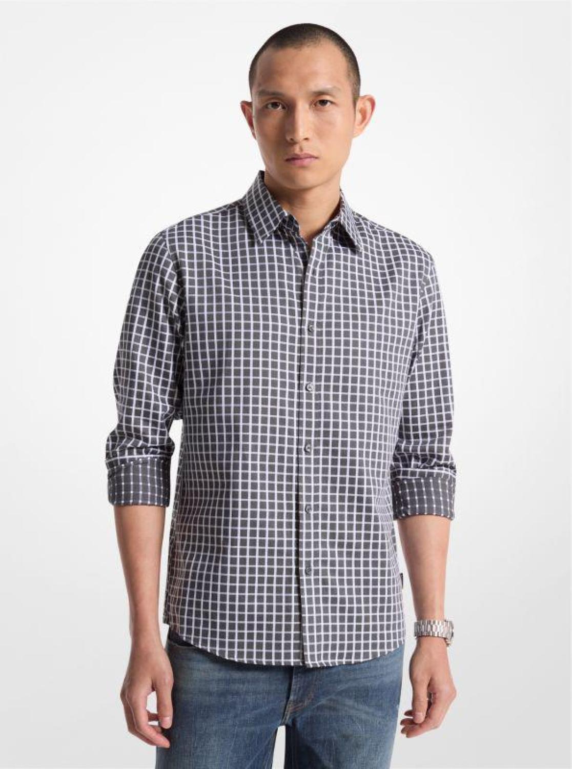 Slim-Fit Woven Plaid Shirt