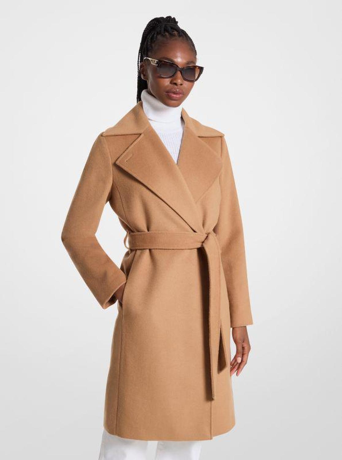 Wool Blend Wrap Coat