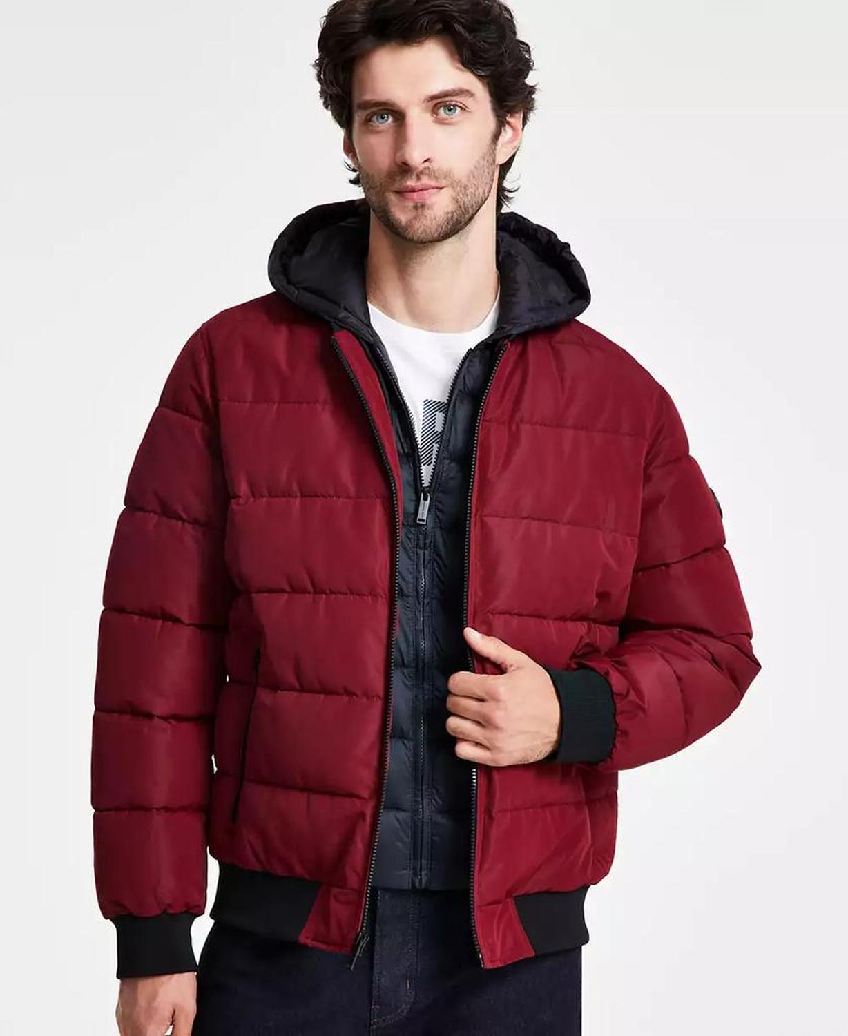 Men's Hooded Puffer Bomber Jacket