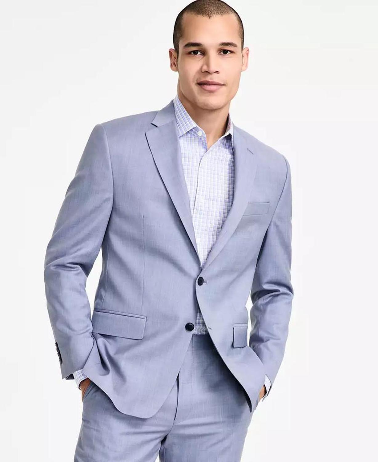 Men's Regular-Fit Wool Blend Suit Jacket