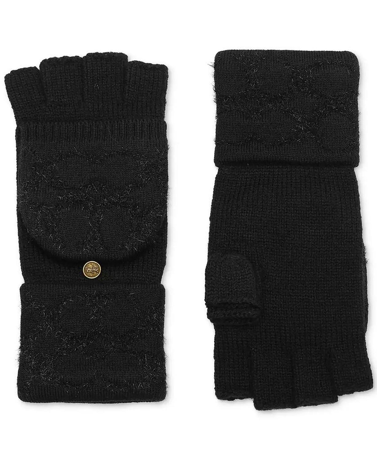 Signature C Metallic Knit Pop Top Gloves