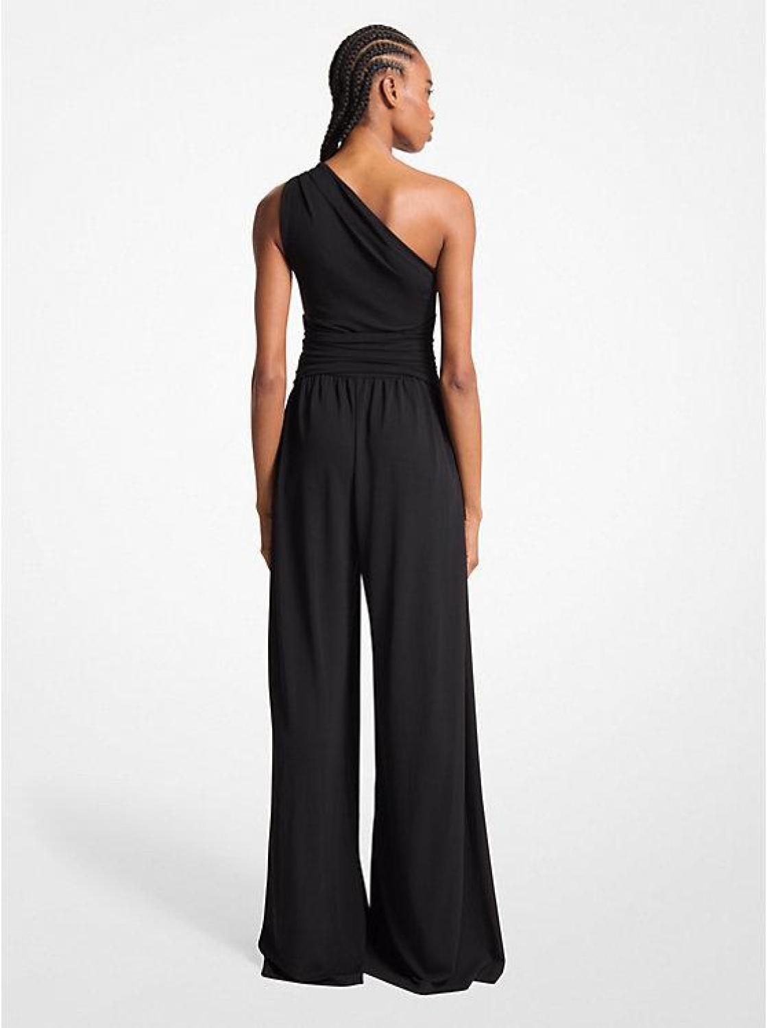 Stretch Matte Jersey One-Shoulder Jumpsuit