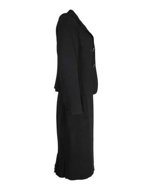 Max Mara Studio Jacket Skirt Suit in Black Triacetate