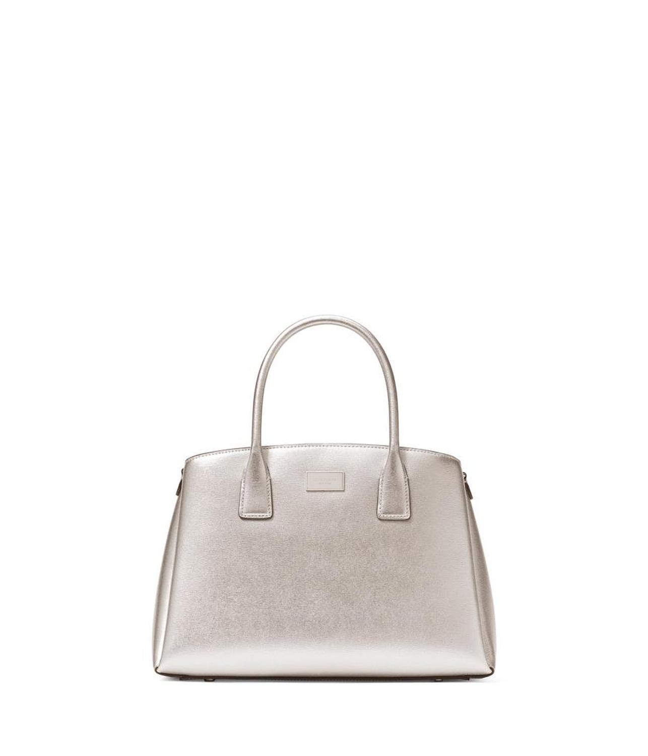 Serena Metallic Saffiano Leather Satchel