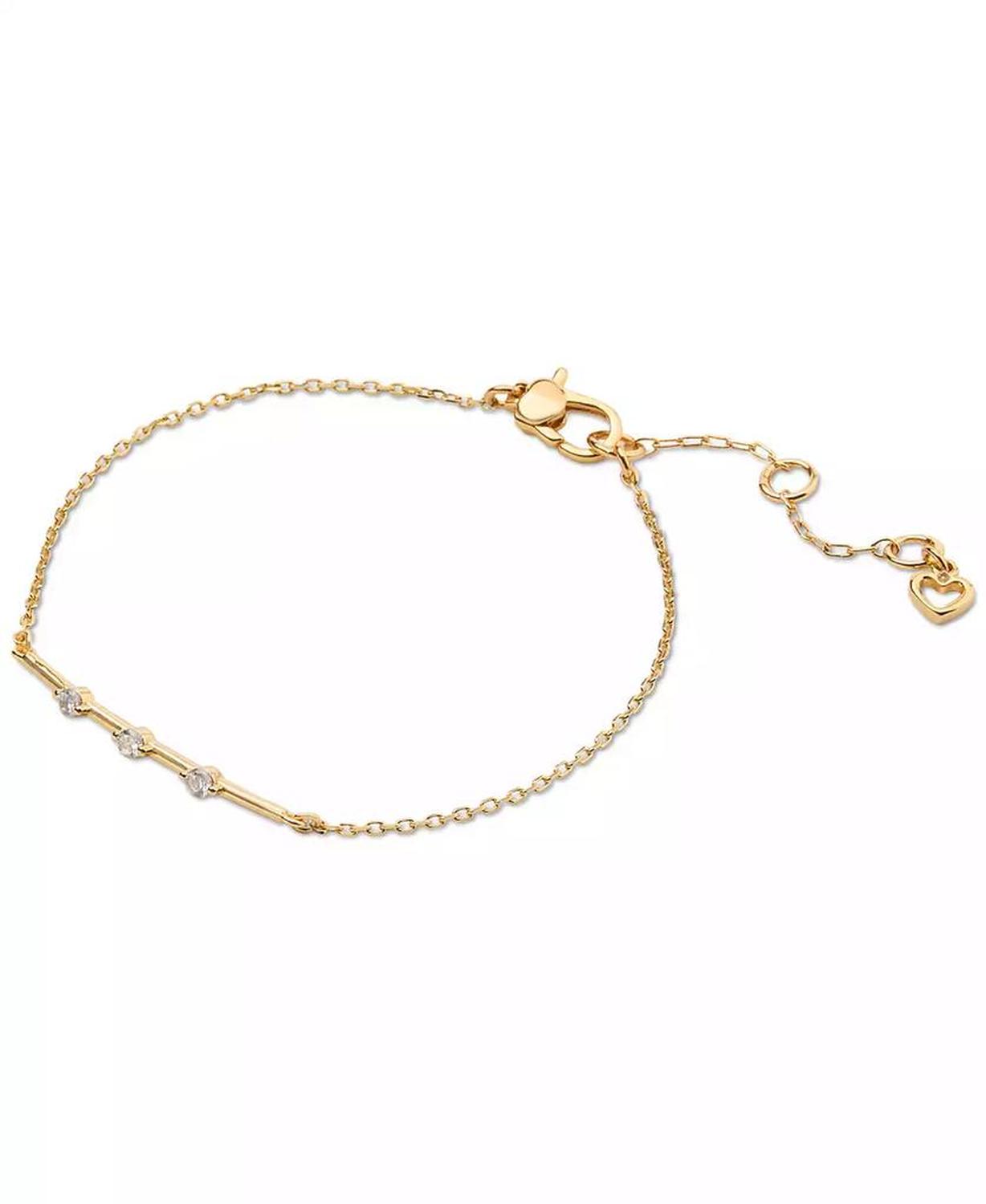 Gold-Tone Hint of Shimmer Pendant Bracelet