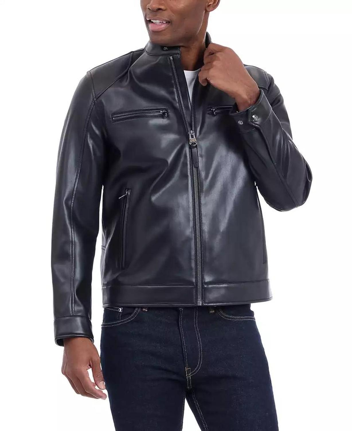 Men's Faux Leather Moto Jacket