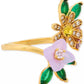 Bursting Blooms Gold-Tone Multi-Stone Wrap Ring