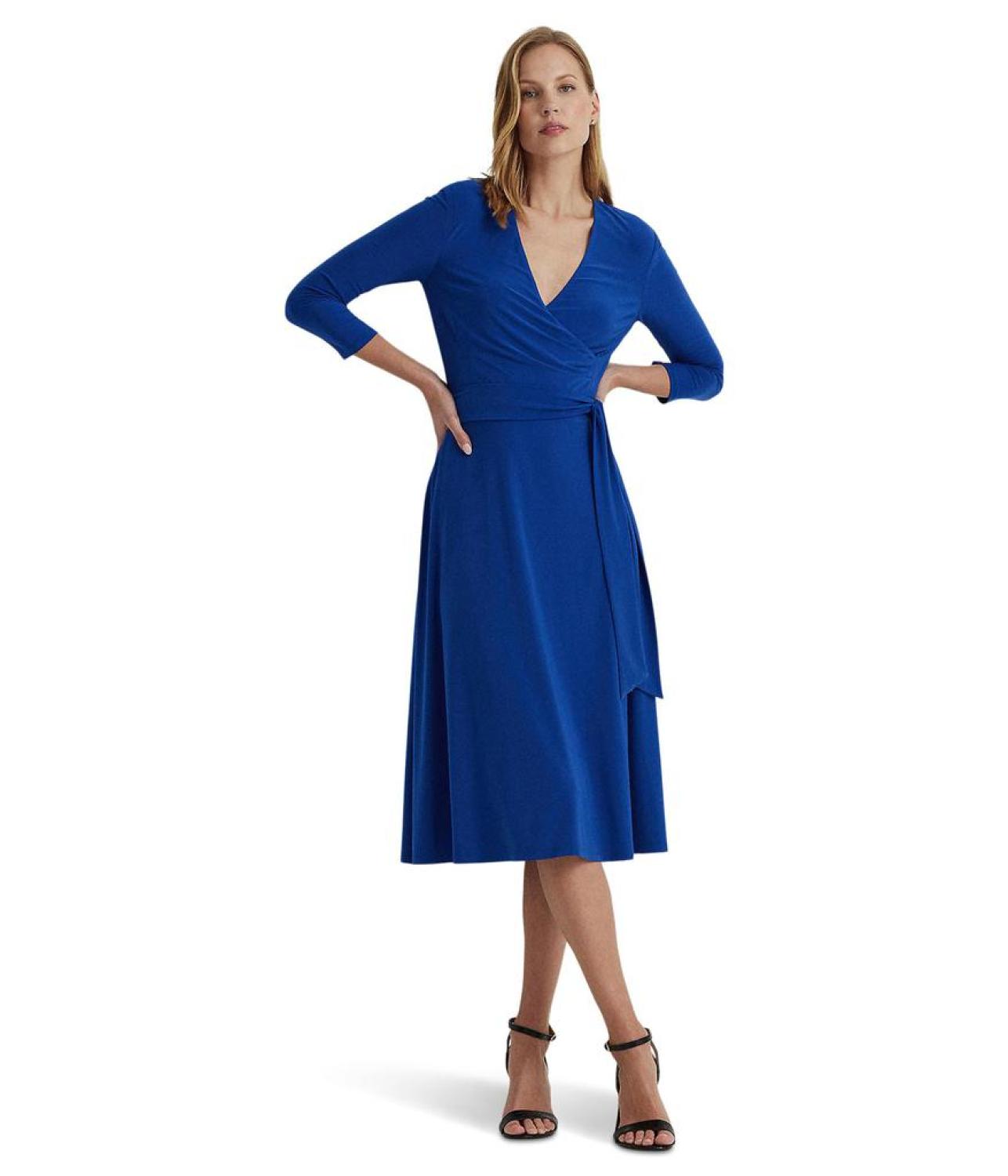 Surplice Jersey Dress