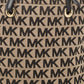 Michael Kors Black/beige Signature Canvas And Leather Jet Set Tote