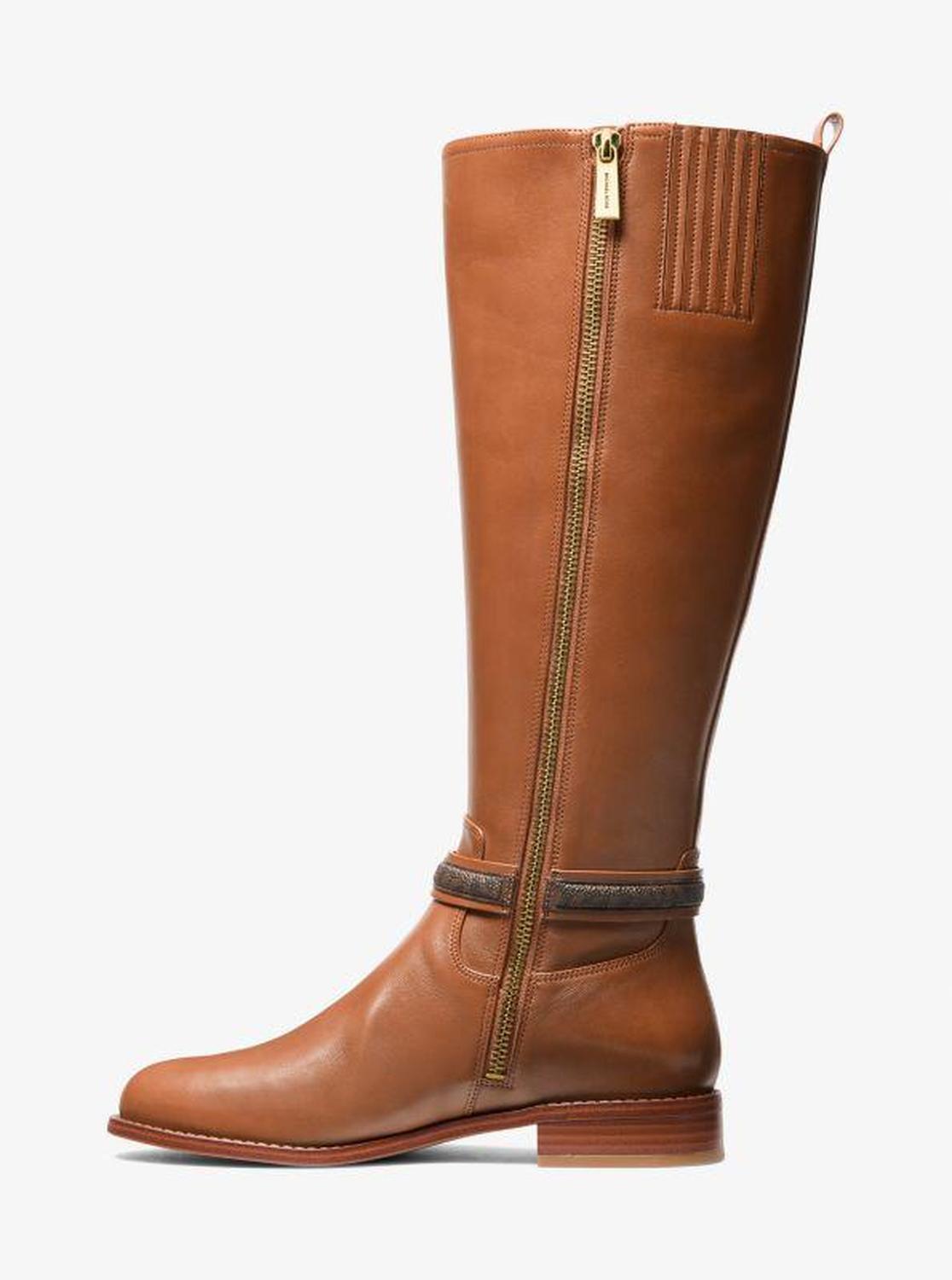 Mindy Leather and Signature Logo Trim Boot