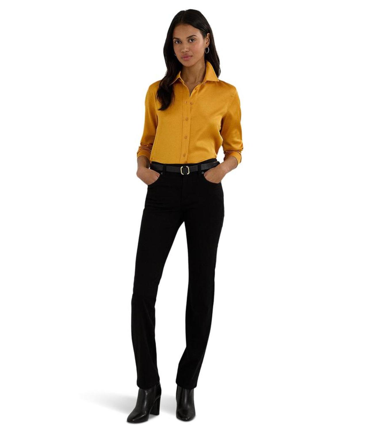 Classic Fit Satin Charmeuse Shirt