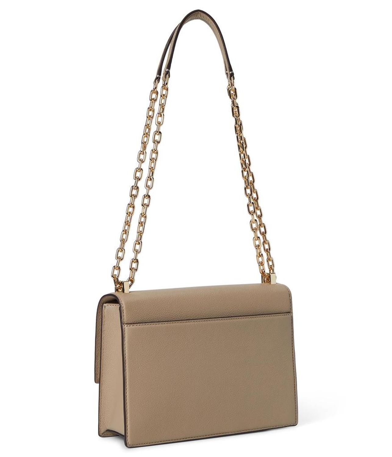 Deco Pebbled Leather Chain Shoulder