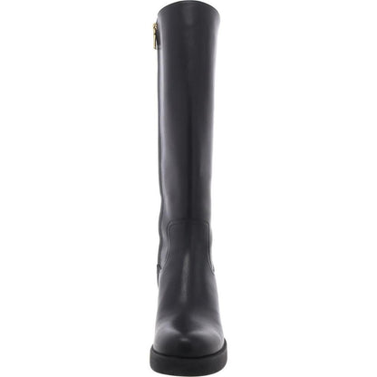 Natasha Womens Zipper Leather Knee-High Boots