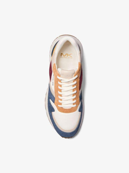 Dax Color-Block Leather and Suede Trainer