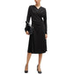 Women's Wrap Front Long-Sleeved Dress