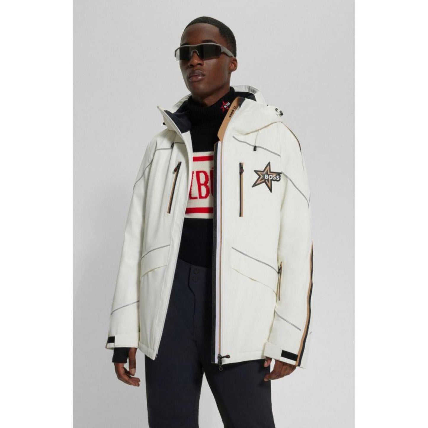 BOSS x Perfect Moment hooded down ski jacket with special branding