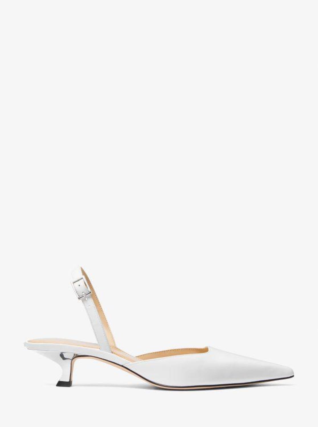 Luna Leather Slingback Kitten Pump