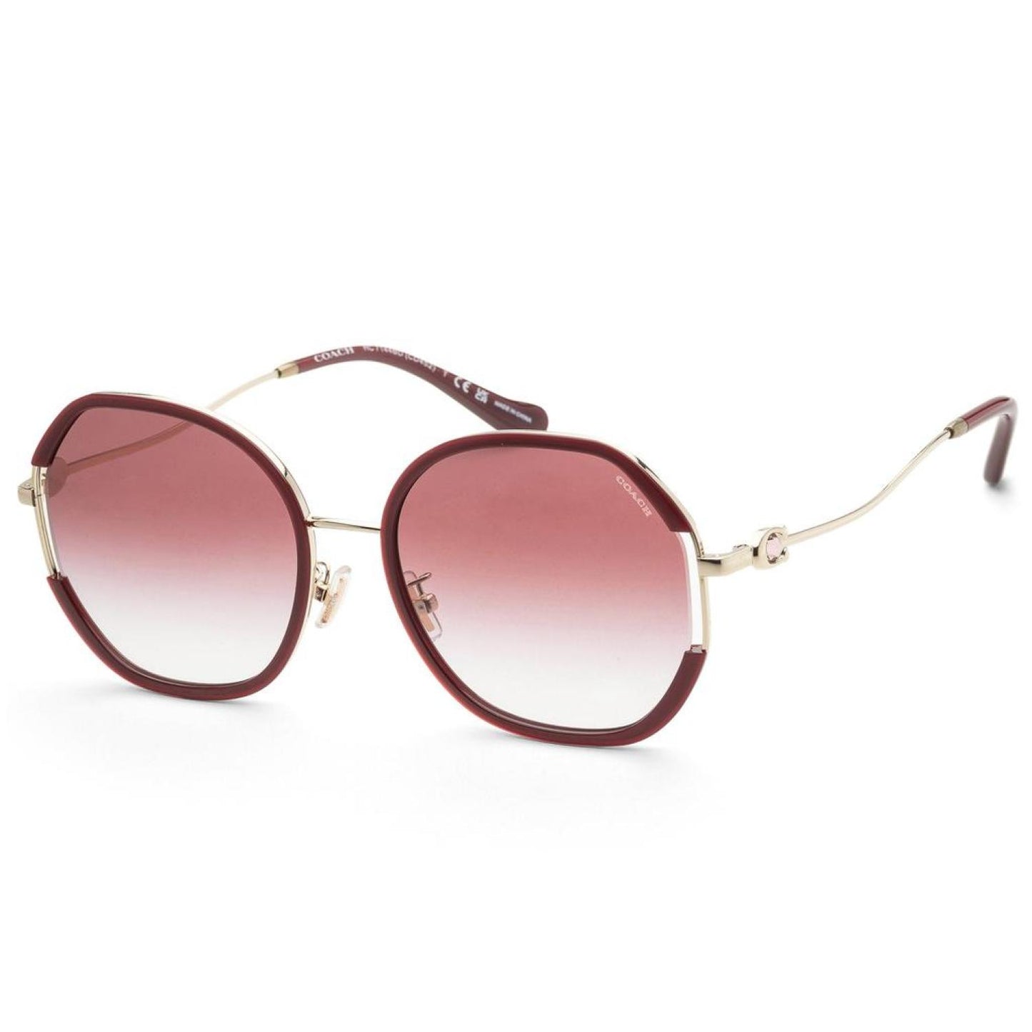 Coach Women's 59mm Light Gold/Burgundy Sunglasses