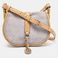 Michael Kors Brown/lilac Suede Saddle Shoulder Bag