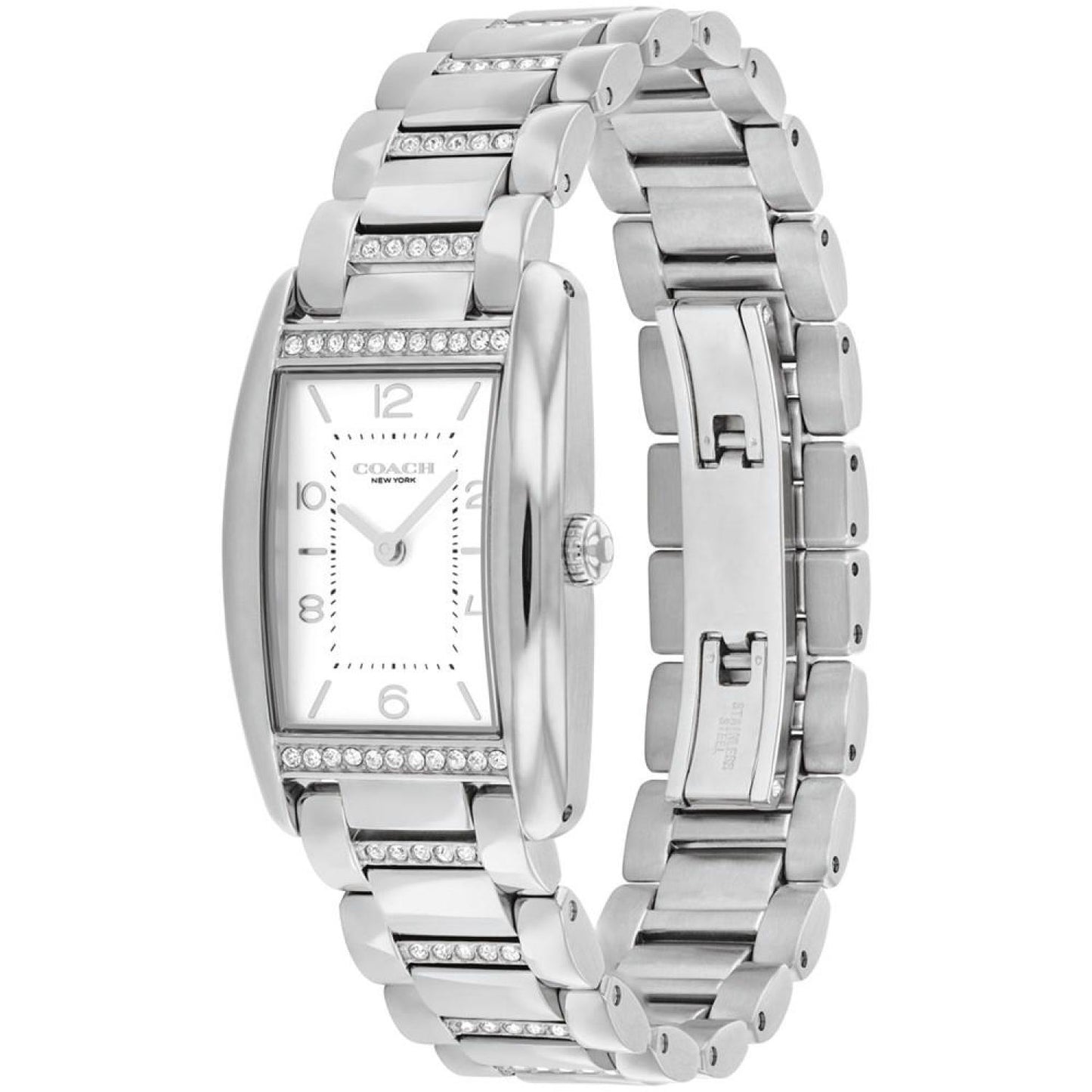 Women's Resse Silver-Tone Stainless Steel Crystal Watch 24mm