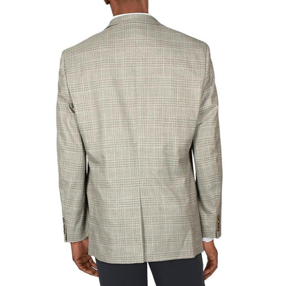 Lexington Mens Classic Fit Plaid Suit Jacket