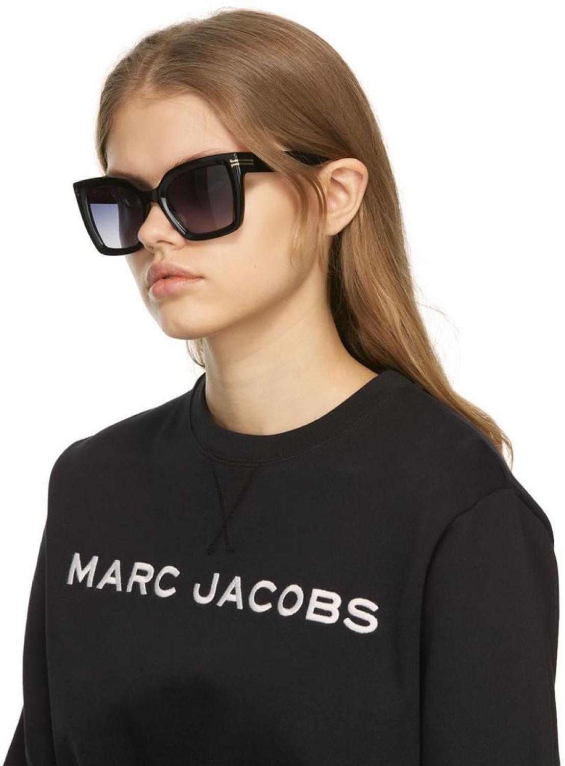 Black Icon Edge Oversized Square Sunglasses