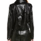 Michael Kors Collection Croc-Embossed Leather Jacket