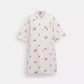 Coach Outlet Cherry Print Button Front Short Dress In Organic Cotton