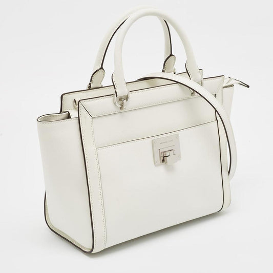 White Leather Large Tina Tote